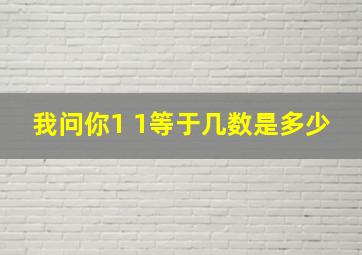 我问你1 1等于几数是多少